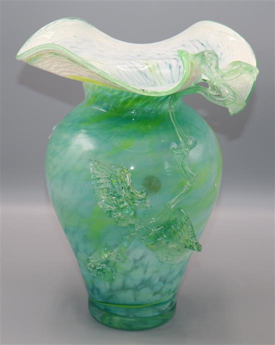 Green Venetian glass vase 1970s